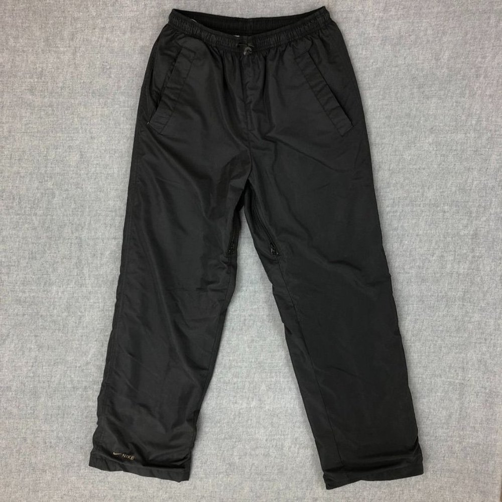 Nike Lined Athletic Pants S Small Black Vented Gym Track Workout Logo Men's
